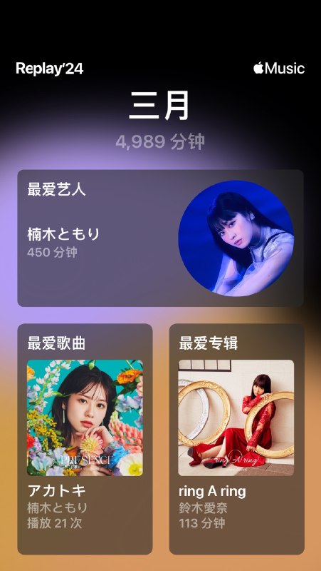 三月份听歌比较少