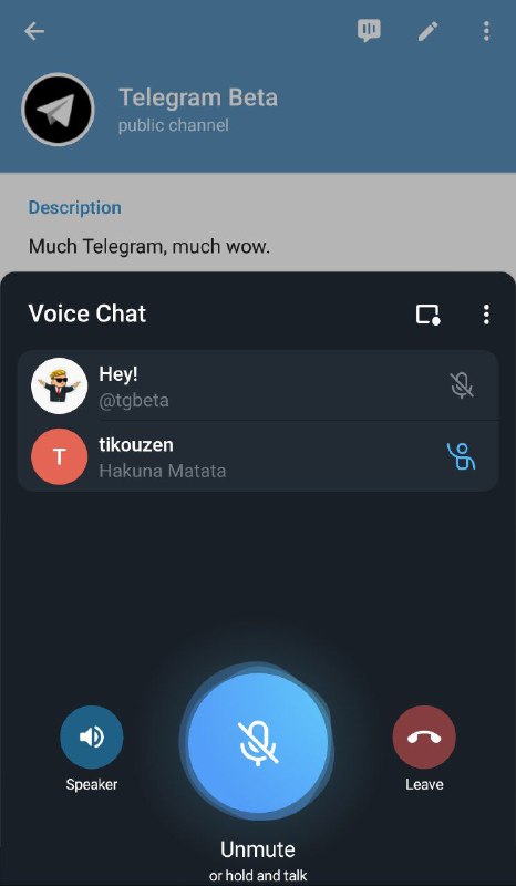 🆕 Voice chat on Channel#beta #android v7.6